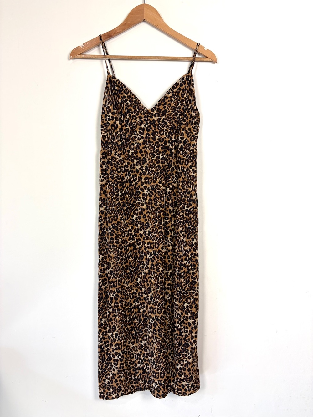 wild fable Leopard Print Midi Slip Dress - Brown & Black